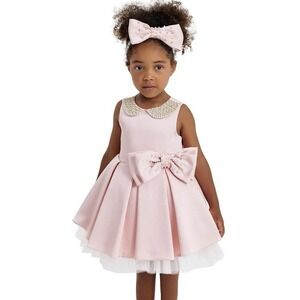 Tulleen Melinda Pearl Double Bow Dress NEW Toddler Girl Size 2Y $258 Style: 2997